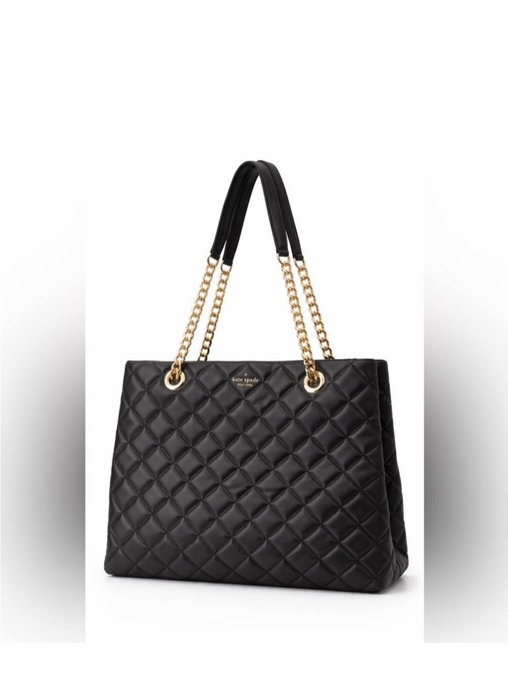 🖤 kate spade Natalia Quilted Leather Tote with Chain Straps